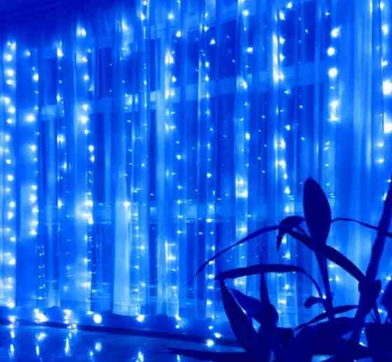 Гірлянда штора 3х3м 360 LED Синій Вінниця