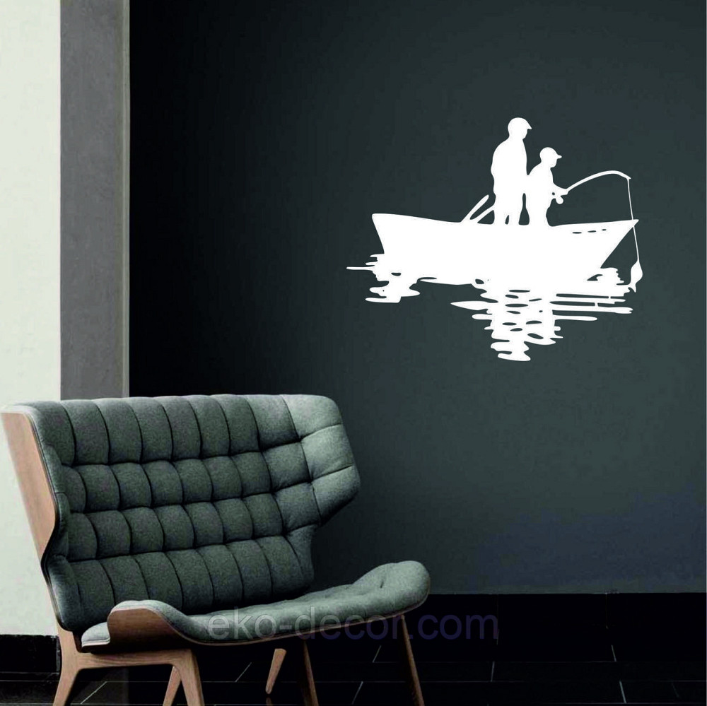 Декоративное настенное Панно «Рыбалка», Декор на стену 70*57 см, Белый Киев - изображение 2