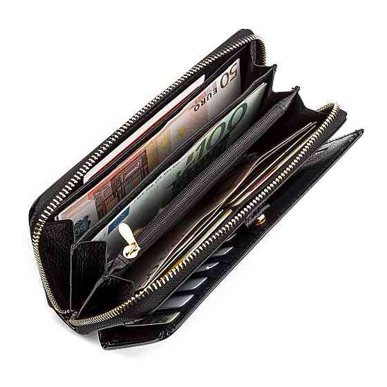 Кошелек женский ST Leather 18437 (S7001A) натуральная кожа Черный Киев