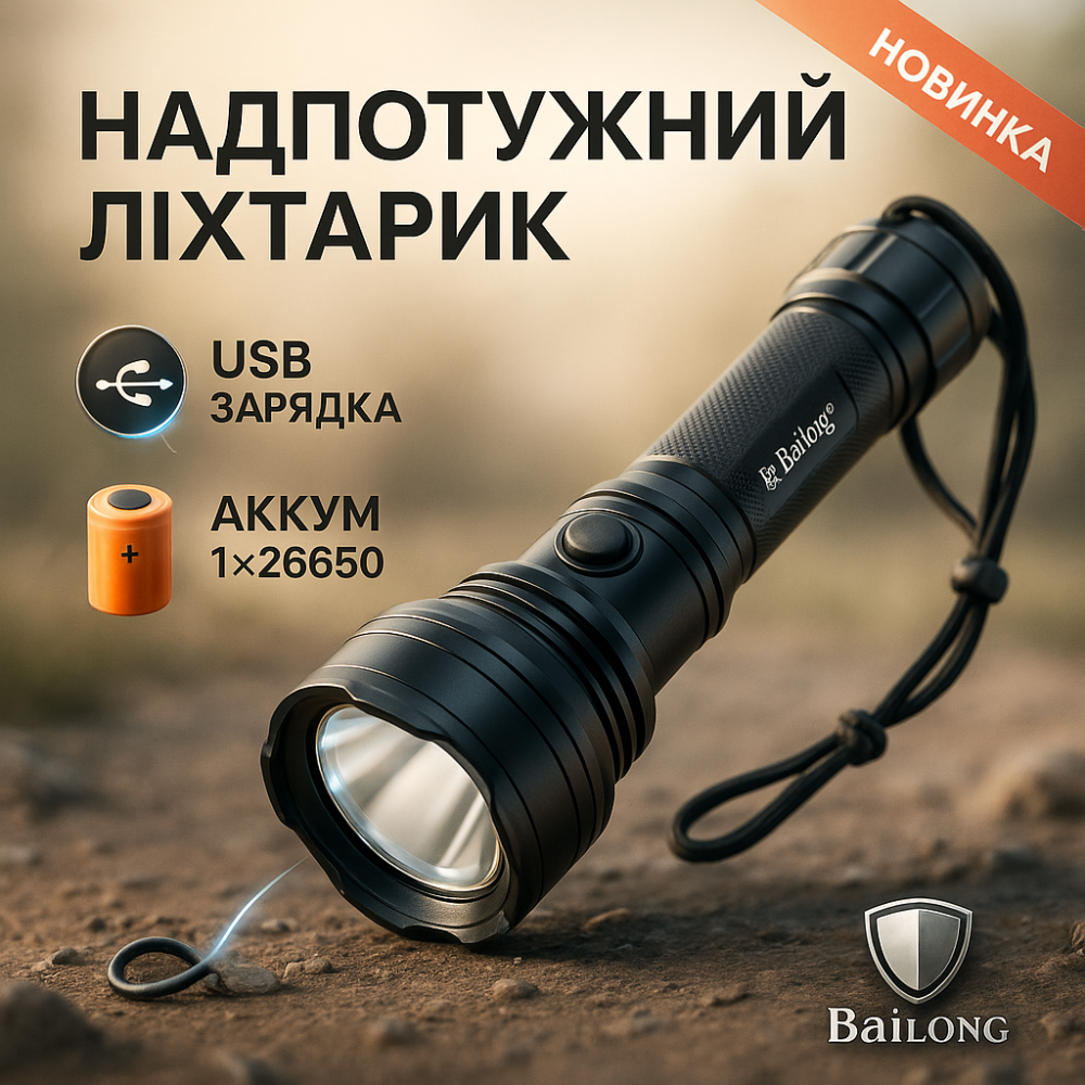 Фонарик полицейский, Супер яркий фонарик Качественный Фонарь тактический портативный ZB-97 Львов - изображение 15