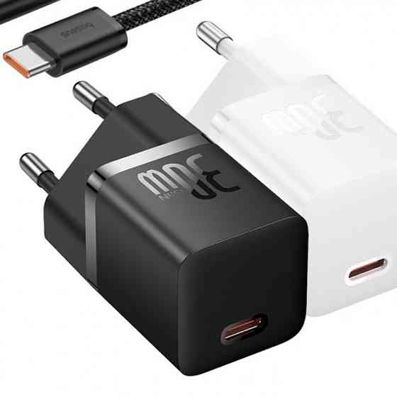 Зарядное устройство Baseus GaN5 30W с кабелем, черное Киев