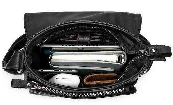 Сумка-месенджер шкіряна Vintage 20015 Чорна Київ