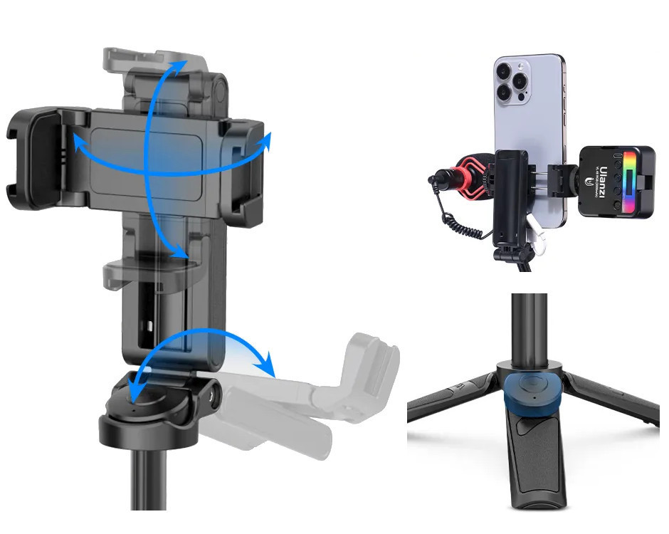 Ручка штатив настольный для телефона 22-37см пульт Ulanzi JJ02 Киев - изображение 4
