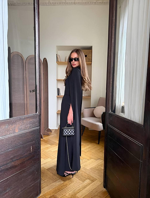 Жіночий елегантний романтичний комплект плаття + накидка костюмка Чорний, 42/44 Одеса - фото 6