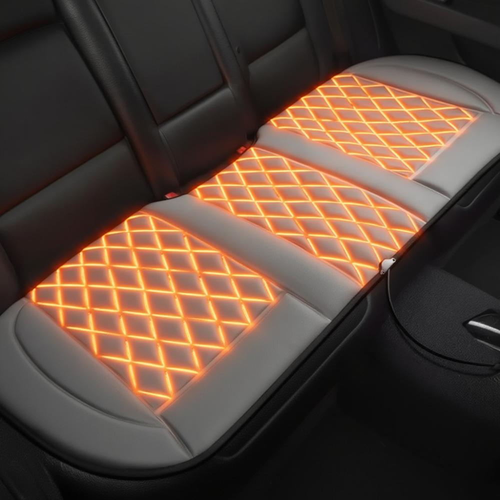 Накидка для автомобільного сидіння з підігрівом на задній ряд універсальна в машину від прикурювача 12В, сірий Кам'янець-Подільський - фото 4