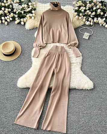 Женский базовый теплый костюм: кофта и штаны Турецкая Ангора Беж, 48/52 Одесса