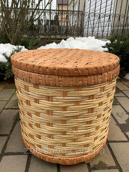 Пуфик-корзина  из лозы, плетеный, круглый Киев - изображение 2
