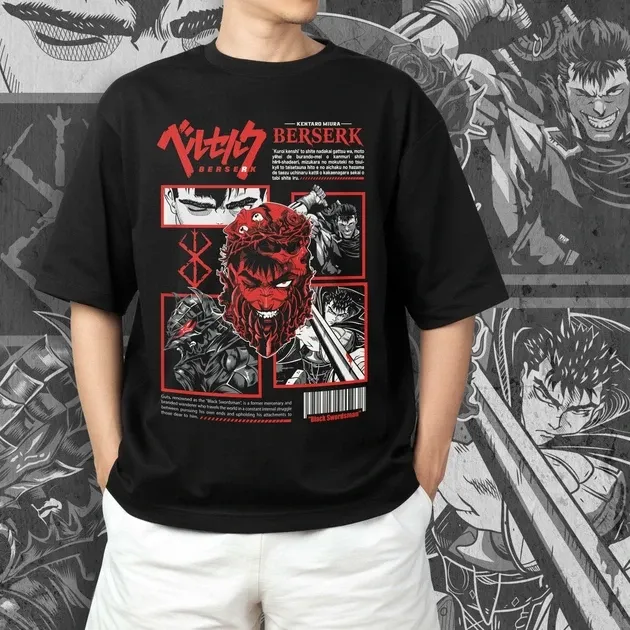 Футболка чоловіча з  принтом Берсерк Guts 2 Розмір 48 Anime0925 Дніпро - фото 3