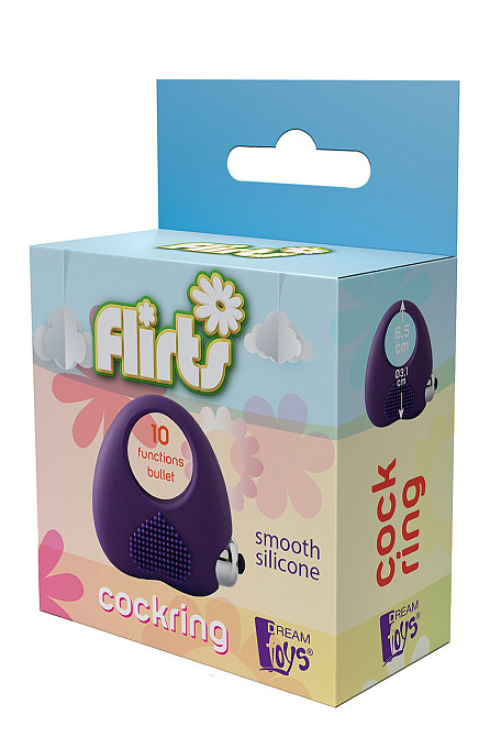 Ерекційне кільце з вібрацією Dream Toys FLIRTS COCKRING PURPLE Sex Aura Київ - фото 6