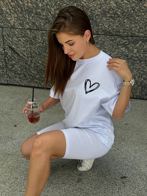 Футболка и велосипедки женские кулир Белый XL/2XL Харьков - изображение 8