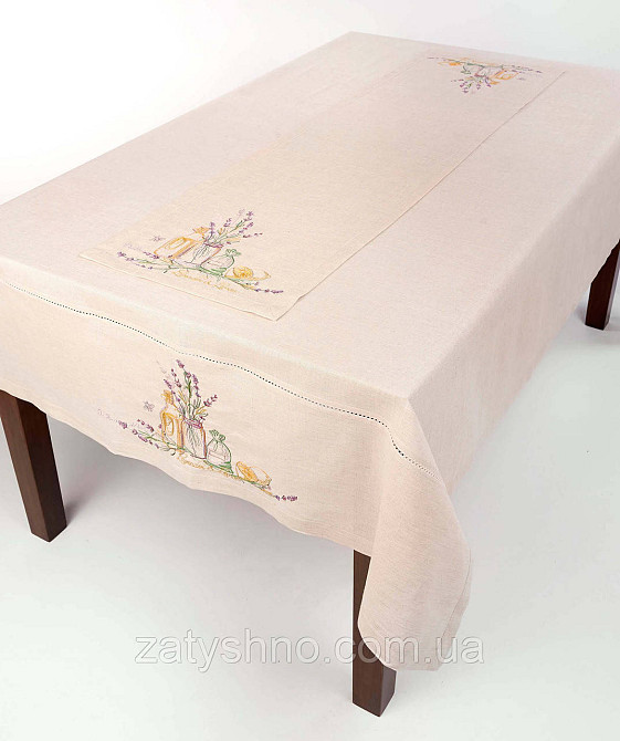 Скатертина з вишивкою з лавандою Київ - фото 1