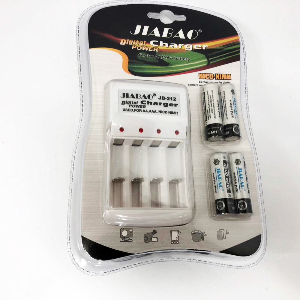 Зарядний пристрій для акумуляторів АА та ААА, Jiabao JB-212 + 4 акумулятори ААА QU-46 Львів - фото 3