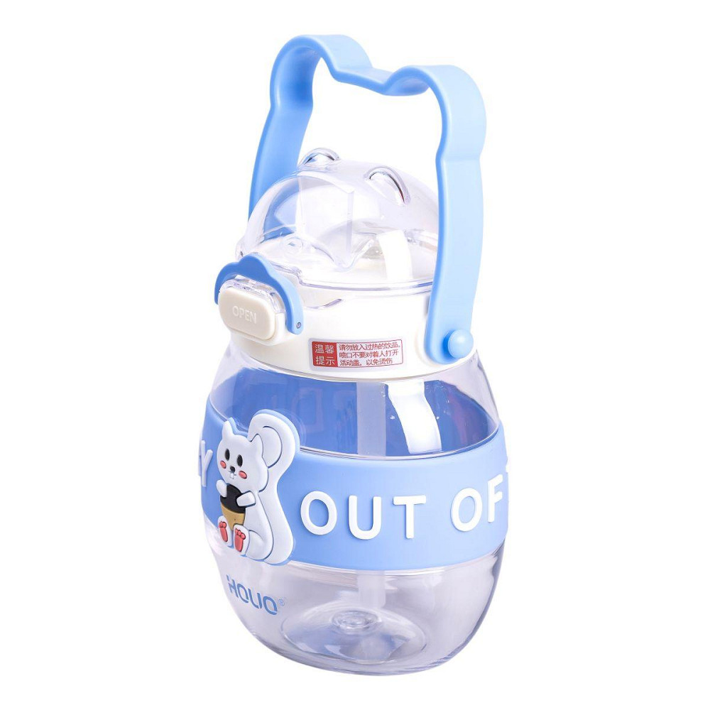 Дитяча пляшка для води з трубочкою 580 мл, синя Київ - фото 2