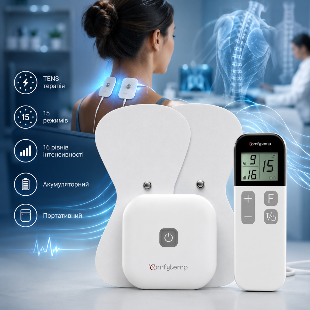Бездротовий міостимулятор Comfytemp TENS для зняття болю, 15 режимів, 16 рівнів, акумуляторний, портативний Київ - фото 8
