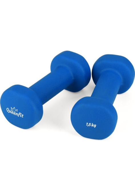 Гантелі для фітнесу неопренові Queenfit 2х1,5кг світло-синій Київ - фото 2