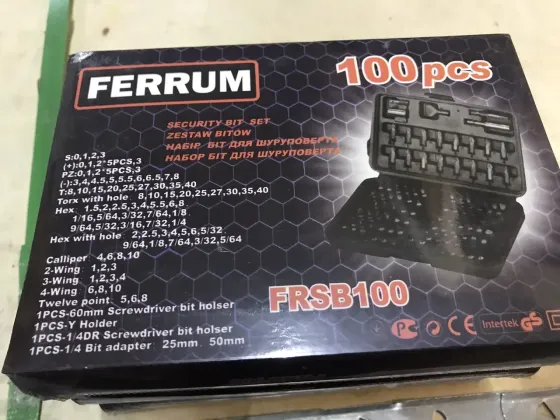 Набір біт FERRUM FRSB100 — 100 од., різні типи і розміри Львів