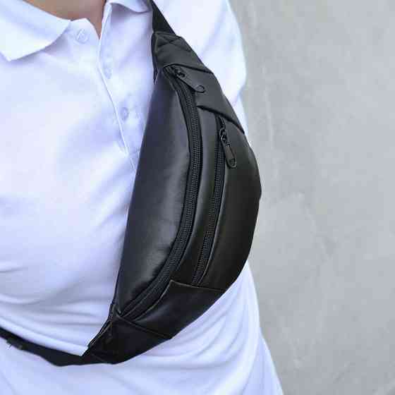 Сумка на пояс мужская бананка поясная экокожа компактная Мужская кожаная бананка Киев