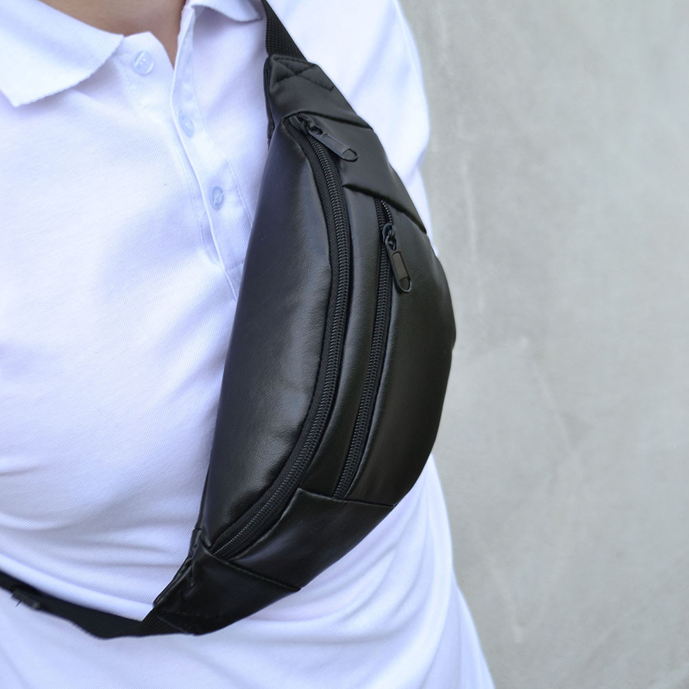 Сумка на пояс мужская бананка поясная экокожа компактная Мужская кожаная бананка Киев - изображение 4