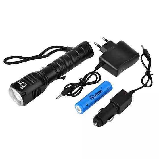 Тактический светодиодный аккумуляторный фонарь Watton WT-087, ручной фонарик в алюминиевом корпусе Каменец-Подольский