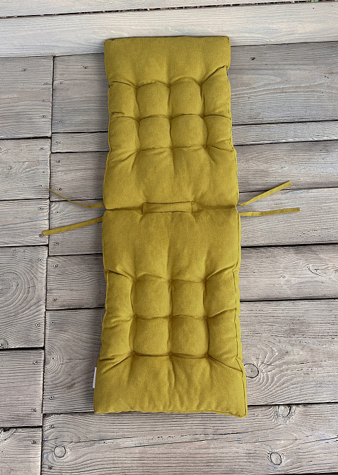 Подушка для стільців (40x120х7 см) подвійна Decorator Соро колір гірчичний 84-108 Київ - фото 3