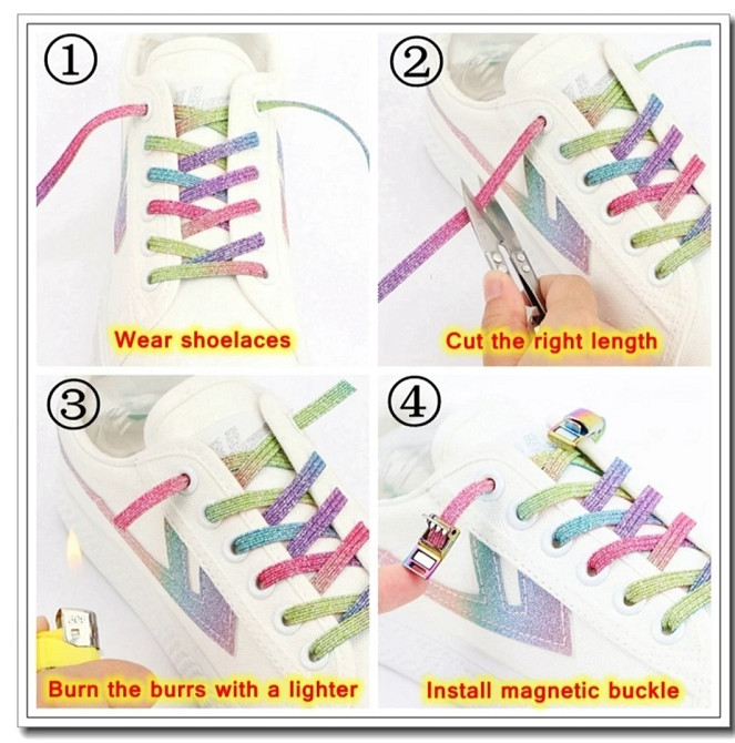 Застібка для шнурків магнітна  металева Білий Смела - изображение 4