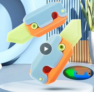 Ніж канцелярський антистрес неоновий світиться Київ - фото 1