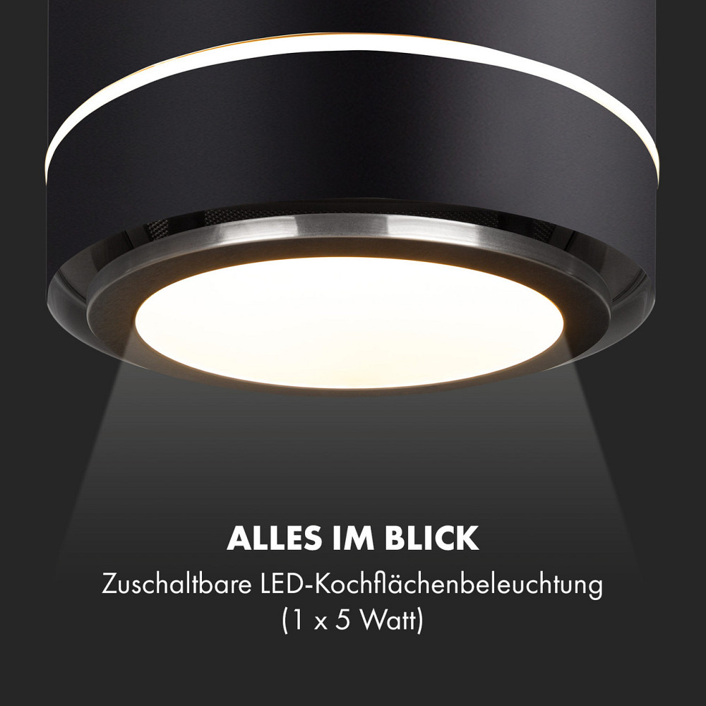 Островная вытяжка Tron Ambience Ø38см рециркуляция 540м³/ч LED черный Черный (Германия, читать описание) Ровно - изображение 8