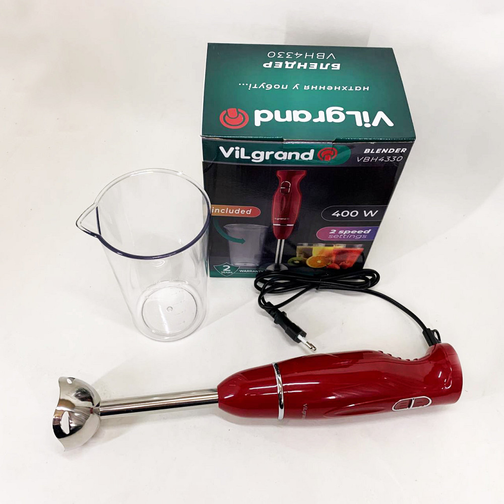 Побутовий потужний подрібнювач продуктів ViLgrand VBH4330 400 Вт, Блендер для збивання крему і соусів LR-39 Івано-Франківськ - фото 10