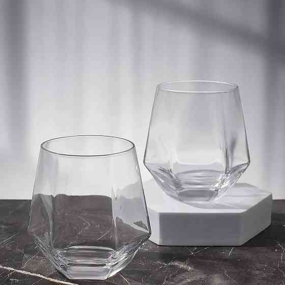 Набір пластикових склянок об'єм 350 мл - 6 шт «Діамант» для напоїв, міцні, прозорі, святкові Кам'янець-Подільський