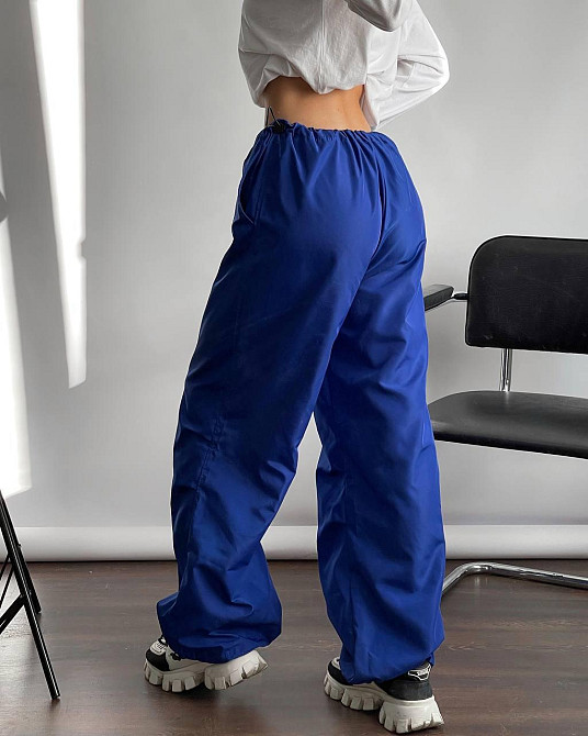 Женские повседневные брюки карго-парашуты плащевка Электрик Одесса - изображение 3