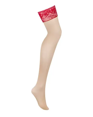 Панчохи під пояс із широким мереживом Obsessive Lacelove stockings XS/S Львов