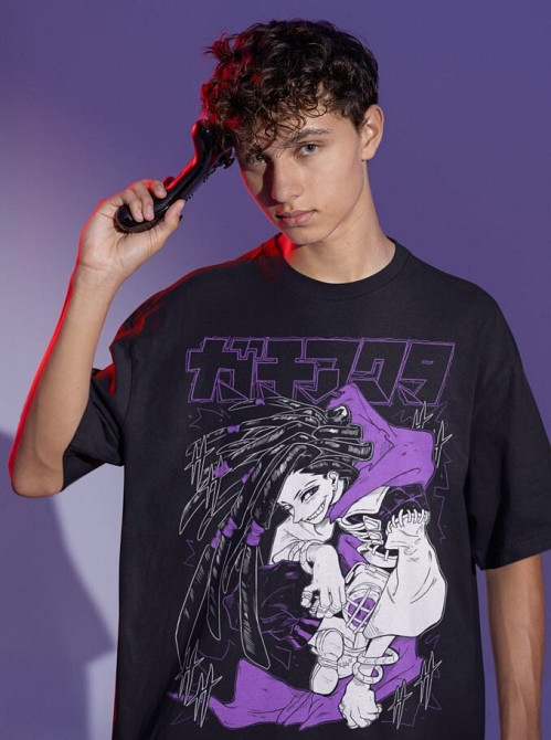 Футболка для мальчика аниме Гакхиакута Томе Джапанесе Танкобон оверсайз (рост от 165 до 180 ) Черний AnimeJ0831m Днепр - изображение 2