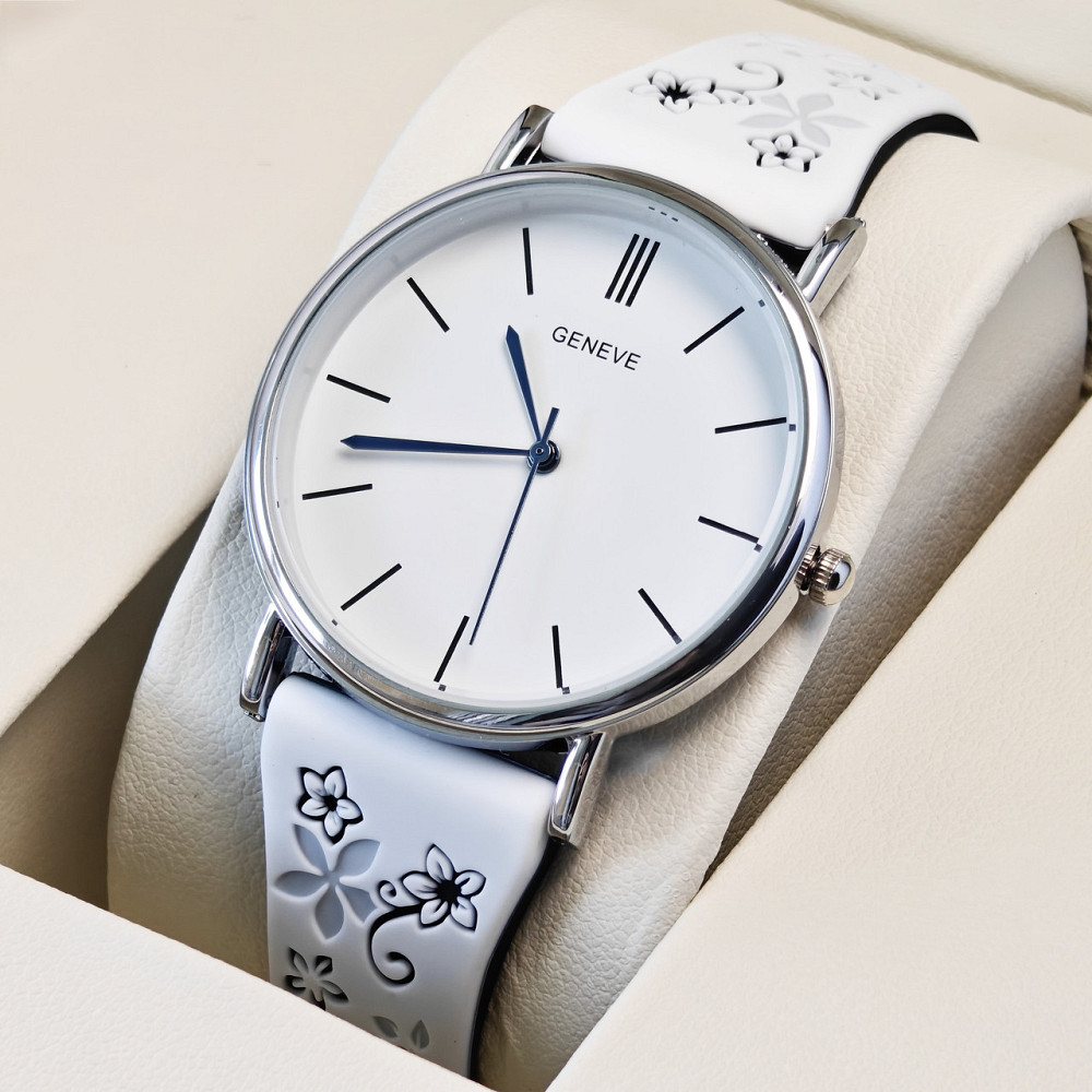 Годинник жіночий наручний Geneva Steel Silver Miss Flower (2 ремінці) Київ - фото 9