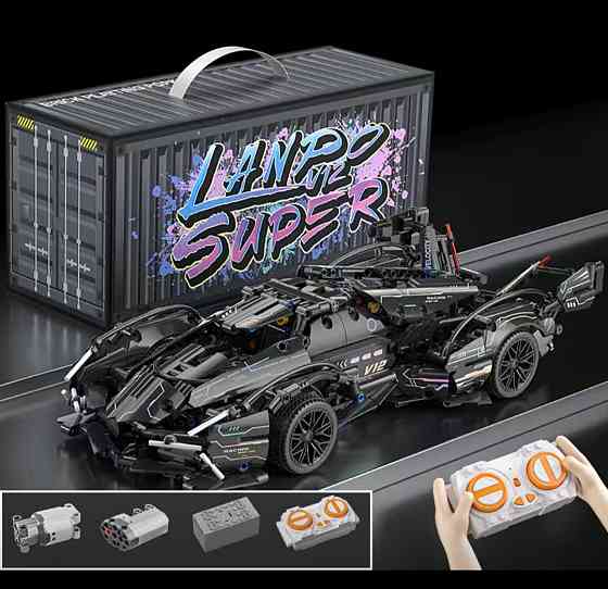 Конструктор спорткар на радиоуправлении Technic Supercar 1:14 с моторами и подсветкой 1148 деталей черный Киев