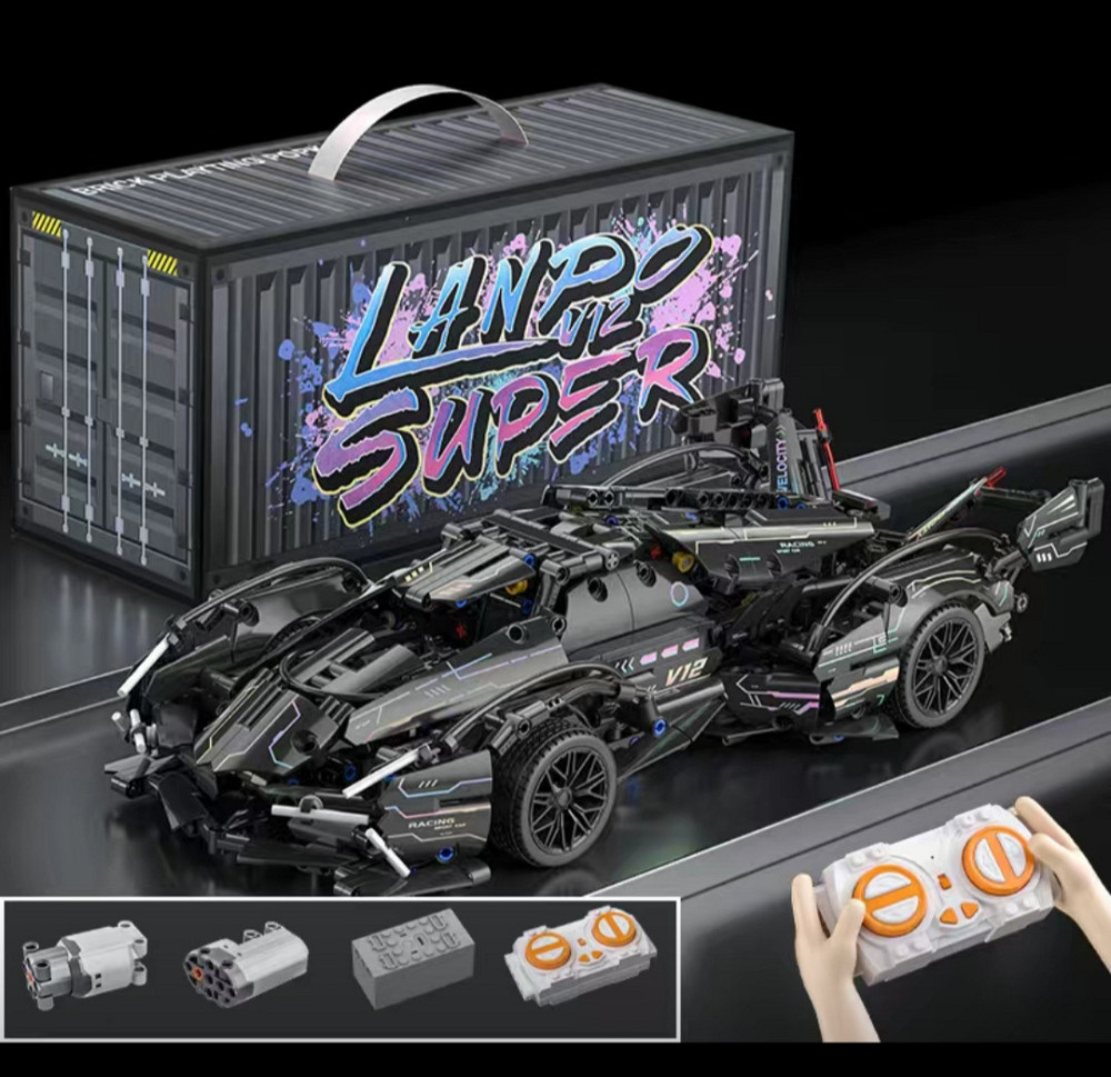 Конструктор спорткар на радиоуправлении Technic Supercar 1:14 с моторами и подсветкой 1148 деталей черный Киев - изображение 1