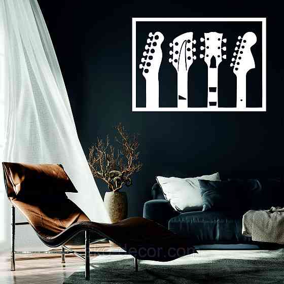 Декоративное настенное Панно «Гитара» Декор на стену 90*63 см, Белый Киев