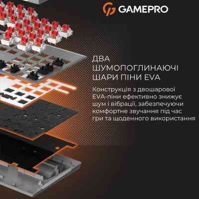 Клавіатура GamePro Genesis Metallic MK144G Outemu Red Switch USB UA Gray (MK144G) Вінниця