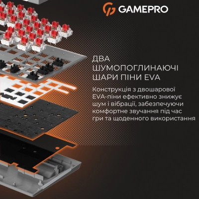 Клавиатура GamePro Genesis Metallic MK144G Outemu Red Switch USB UA Gray (MK144G) Винница - изображение 5