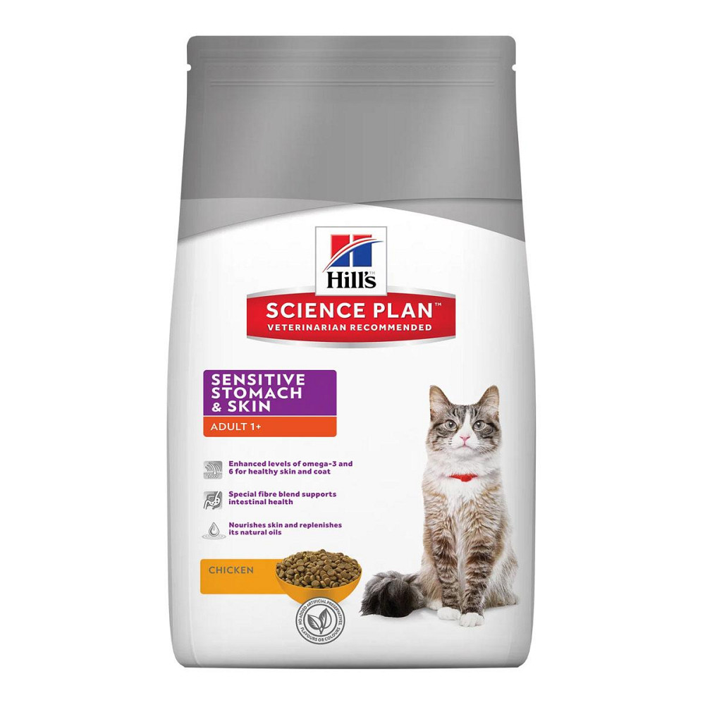 Корм для кошек Хиллс Hills SP Feline Sensitive Stomach & Skin с курицей для здоровой кожи и пищеварения 1,5 кг Винница - изображение 3