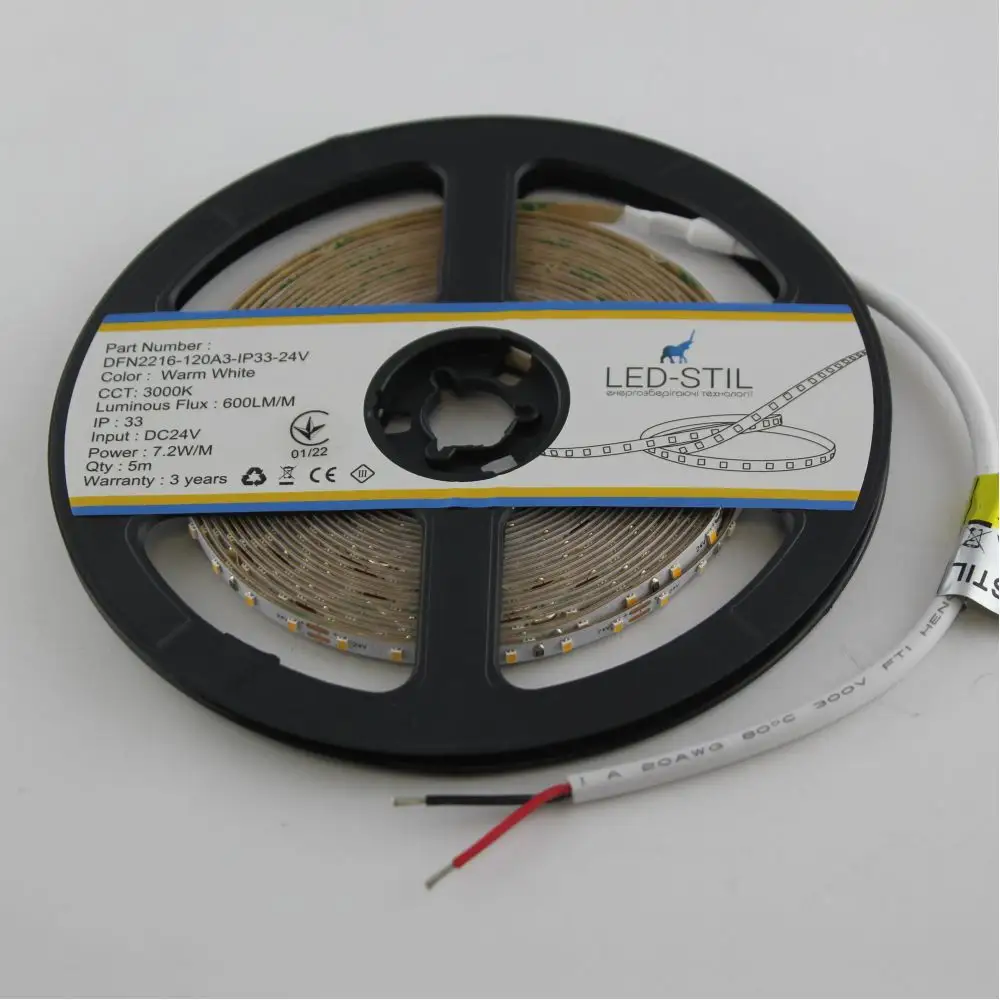 LED-STIL LED стрічка LED-STIL 3000K, 7,2 W, 2216, 120 шт, IP33, 24V, 580LM Коломия - фото 5
