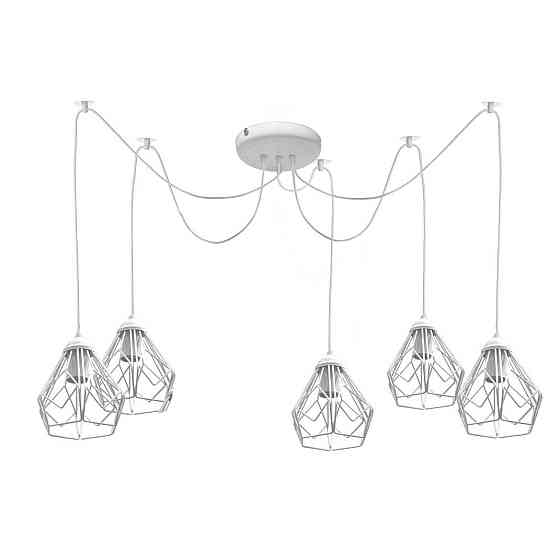 Подвесная люстра паук лофт 5 ламп Е27 белая Milan NL 538-5 W Одесса