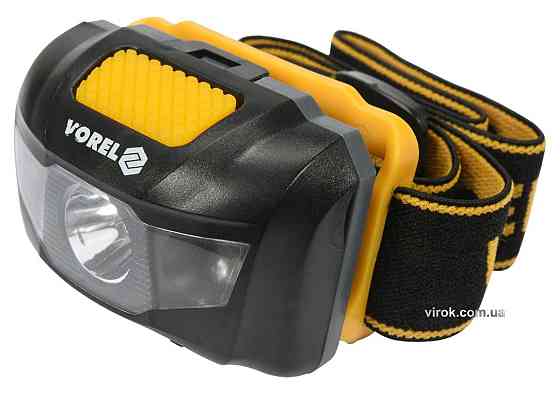 Ліхтар на чоло світлодіодний VOREL; 2 режими (1+2 LED), 1 Вт, 100 lm, живл/- 3 ААА батарейки [12/48] Одесса