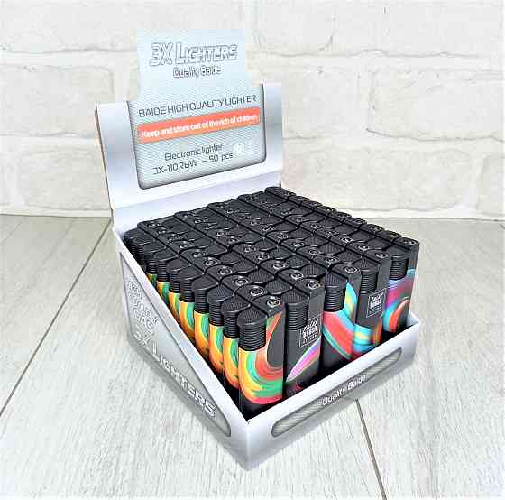 Зажигалка турбо-пламя Еlectronik 3X-110 Микс цвета уп/50шт Харьков