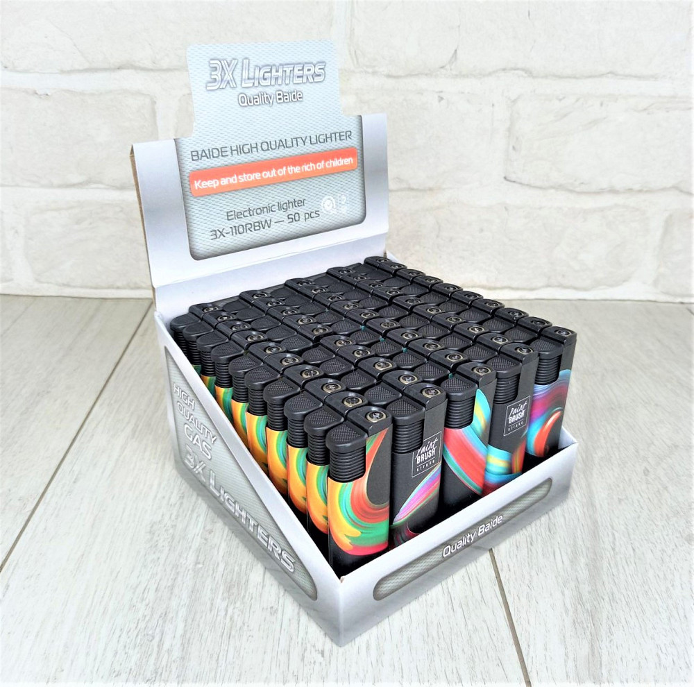 Зажигалка турбо-пламя Еlectronik 3X-110 Микс цвета уп/50шт Харьков - изображение 5