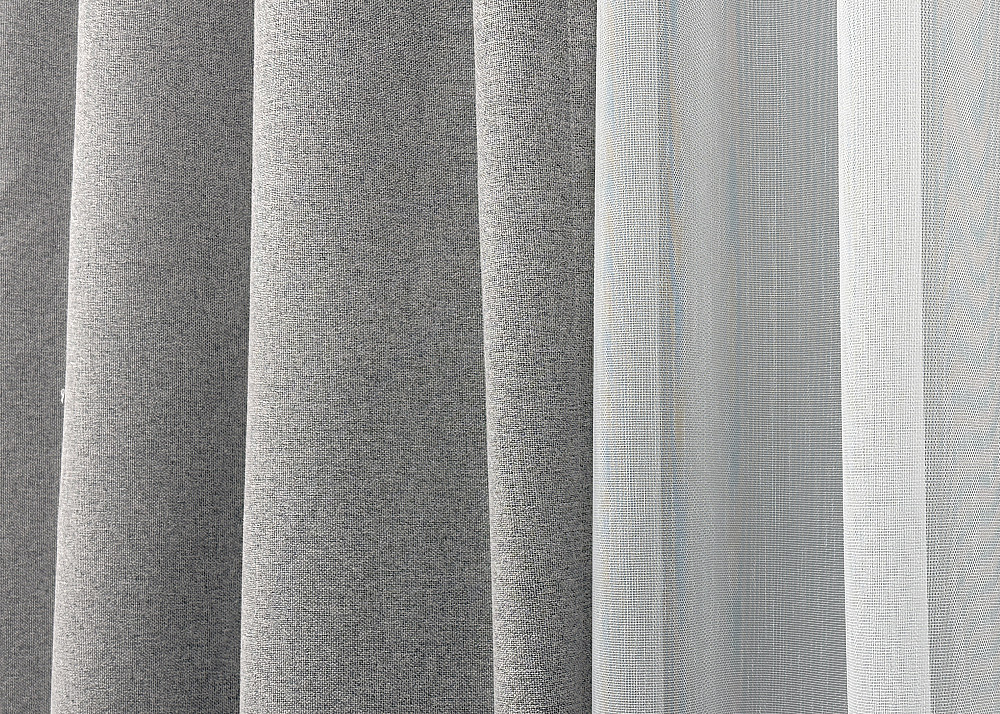 Комплект штор VR-Textil 100% блекаут ASHEN NIGHT 200х270 2шт і Тюль 500х270 1840ш-1153т світло-сірий з білим 71-087/6 Київ - фото 8
