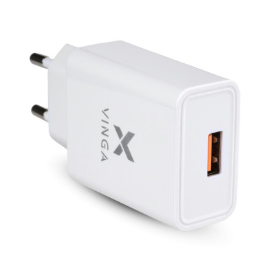 Зарядное устройство Vinga QC3.0 Quick Wall Charger 1xUSB 18W Max (VWCQAW) Винница - изображение 1
