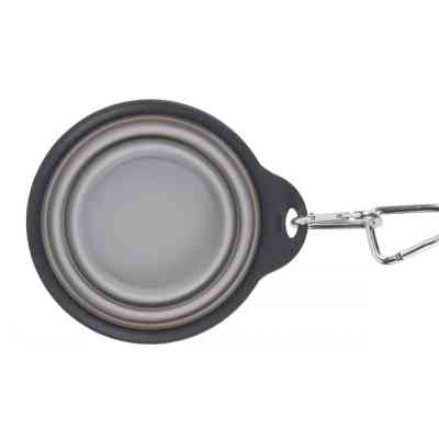 Посуд для собак Dexas Дорожня складна миска Тревел Кап з карабіном велика 480 мл (світло-сіра) (0084297309183) Вінниця