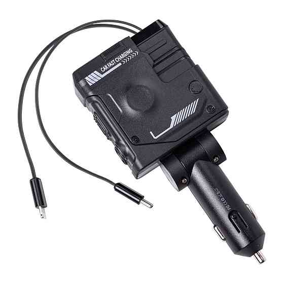 Shenzhen Автомобільний зарядний пристрій MECHA з висувними кабелями та портами USB/Type-C Чорни Коломия