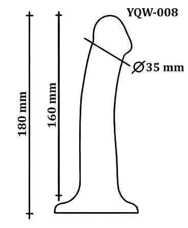 Фаллоимитатор на присоске, из мягкого двухслойного силикона OYO - Dildo Double Layer Silicone YQW-008 (длина 18 см, диаметр 3.5 Киев