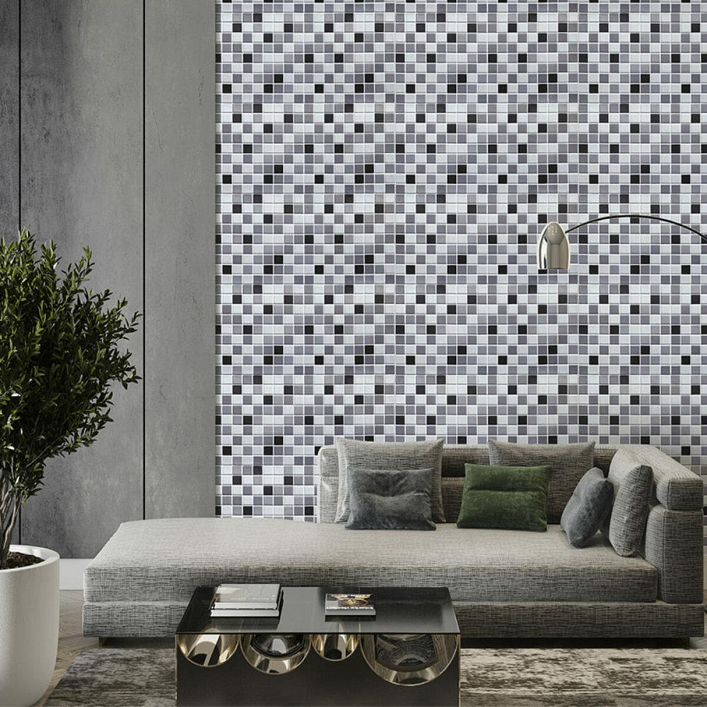 Декоративная ПВХ панель 960х480х4мм Черно-белая мозаика SW-00001432 Днепр - изображение 6